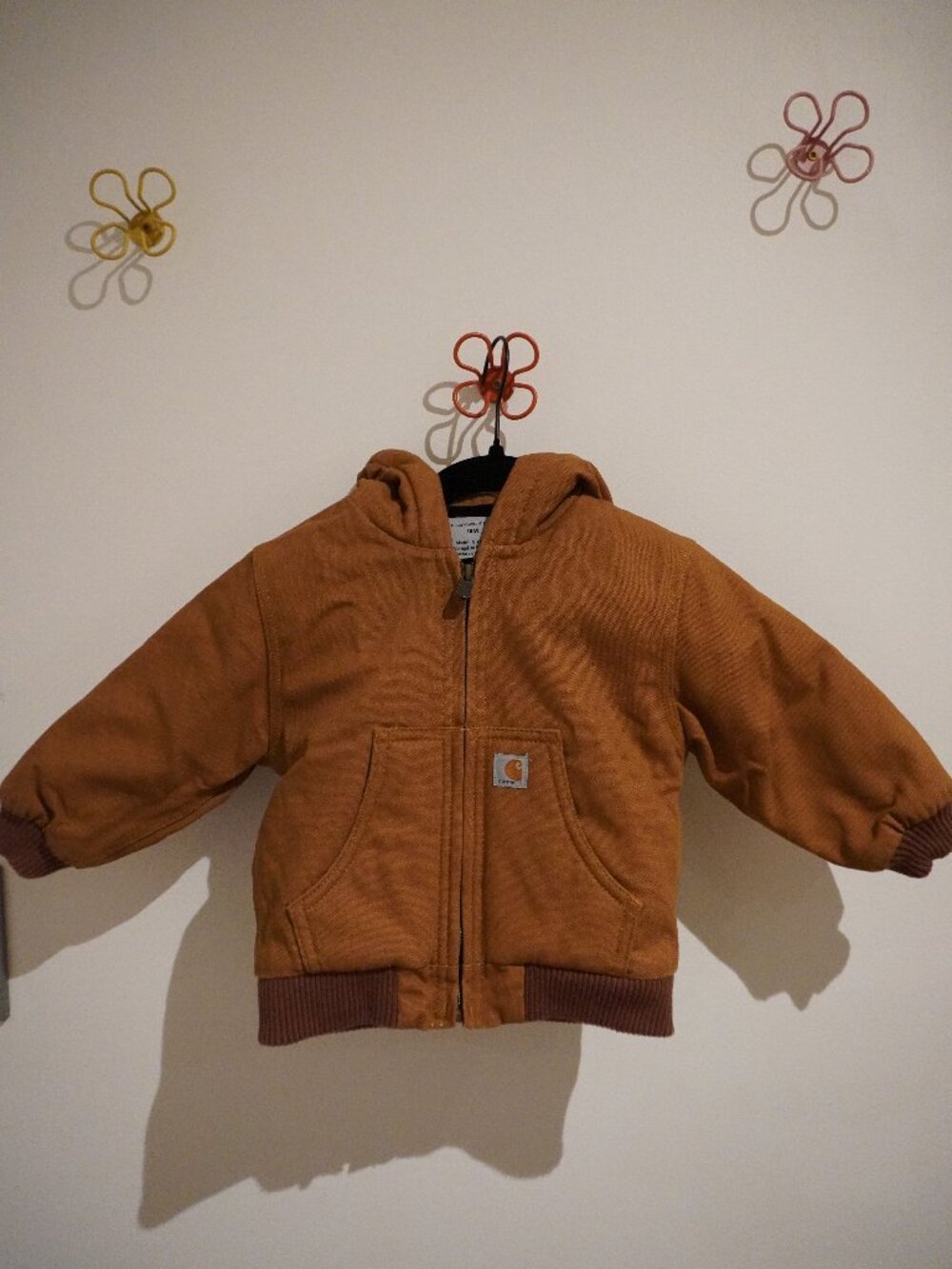 Carhartt Infant 18M Canvas Insulated Hooded Full Zip Hoodie Active Jacket Brown